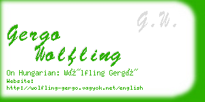 gergo wolfling business card